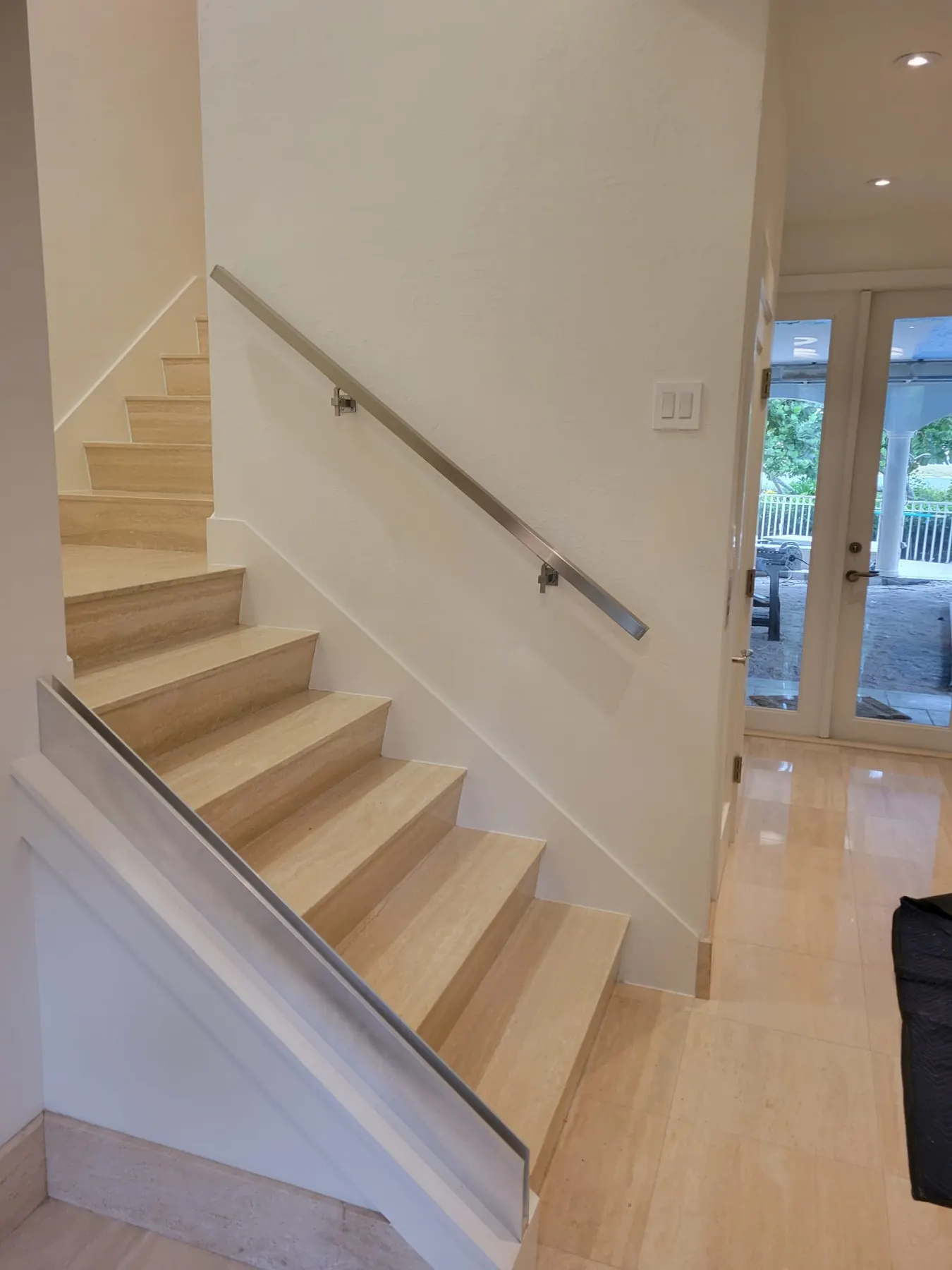 after office glass enclosure with brushed nickel hardware in Southwest Florida