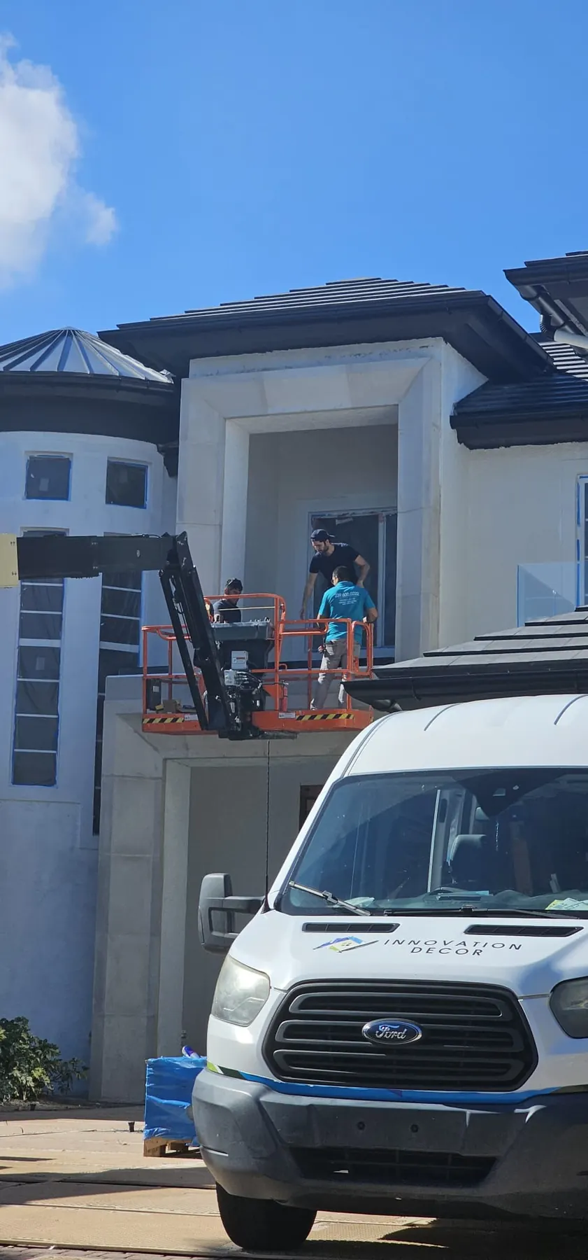 after ultra clear glass railing with black hardware in Southwest Florida