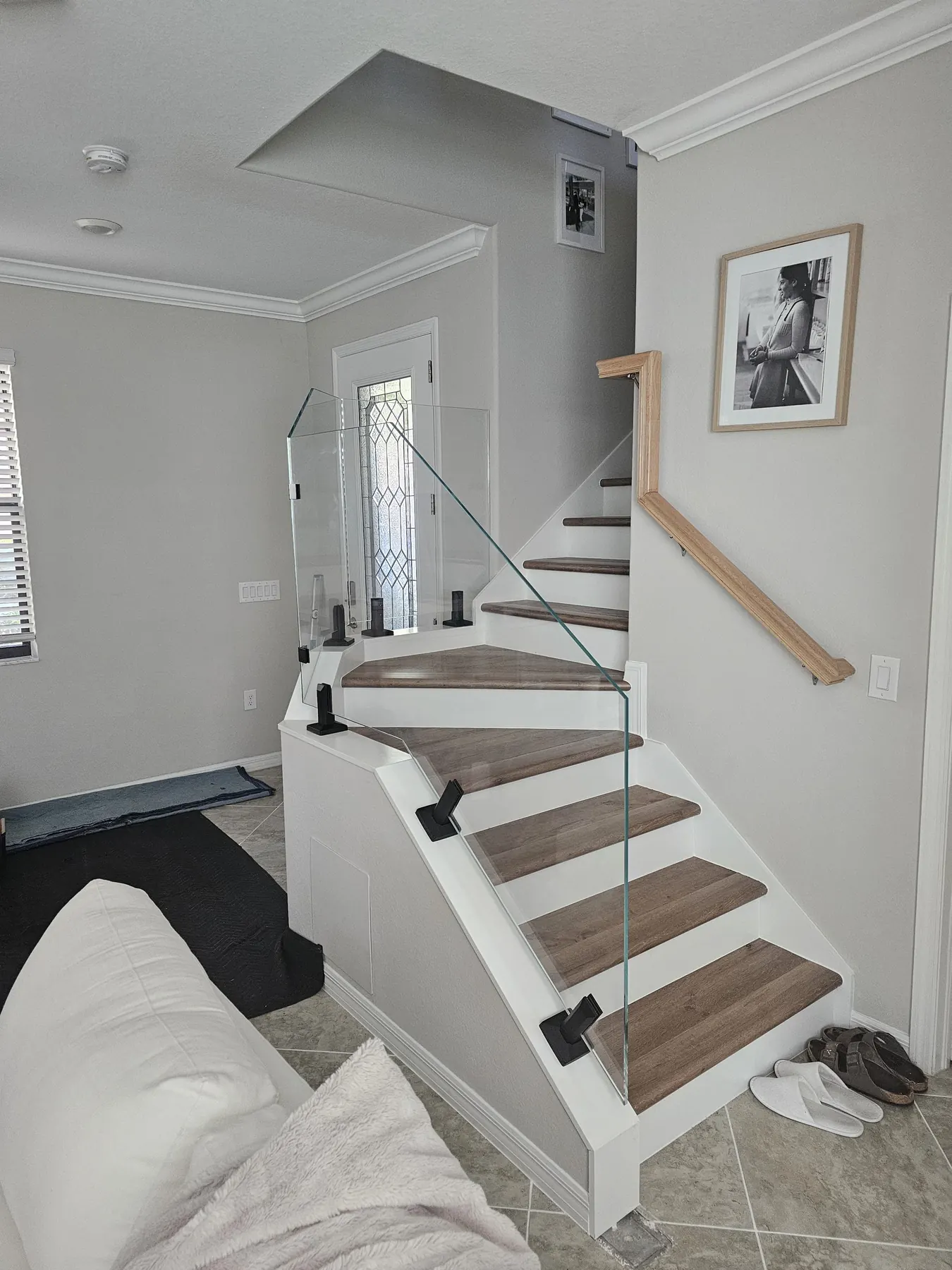 after ultra clear glass railing with black hardware in Southwest Florida